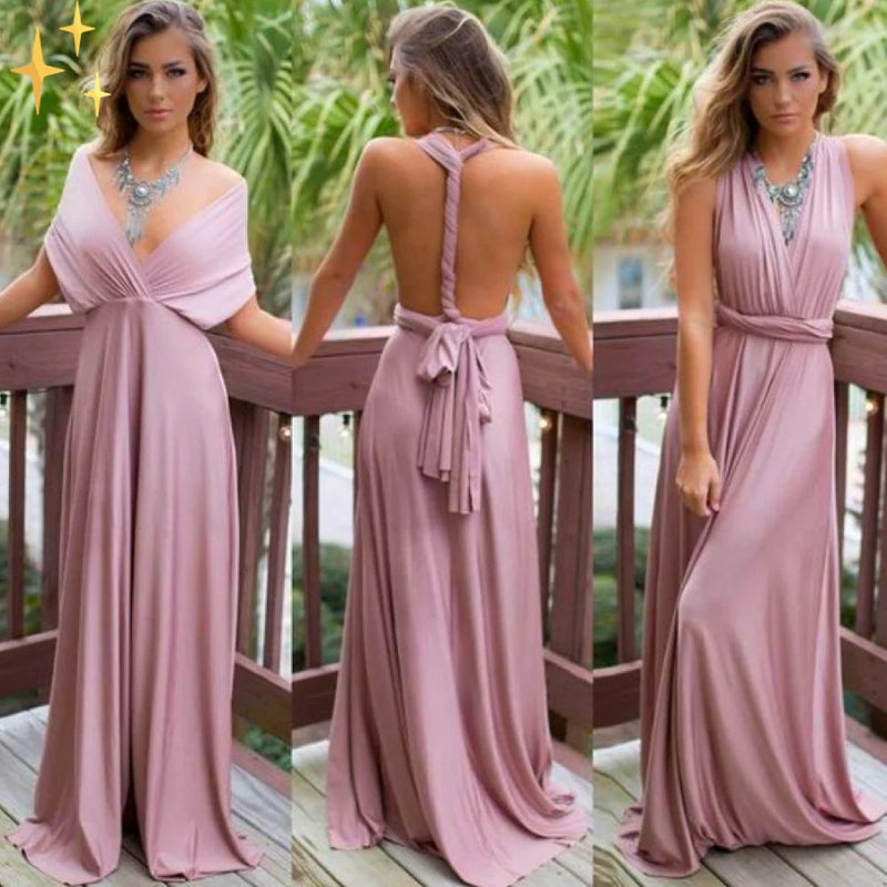 Robe Cocktail Élégante Sans Manches Décolleté Plongeant