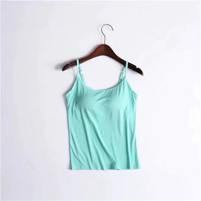 Camisole Femme avec Soutien-gorge Intégré Maille Respirante Maintien
