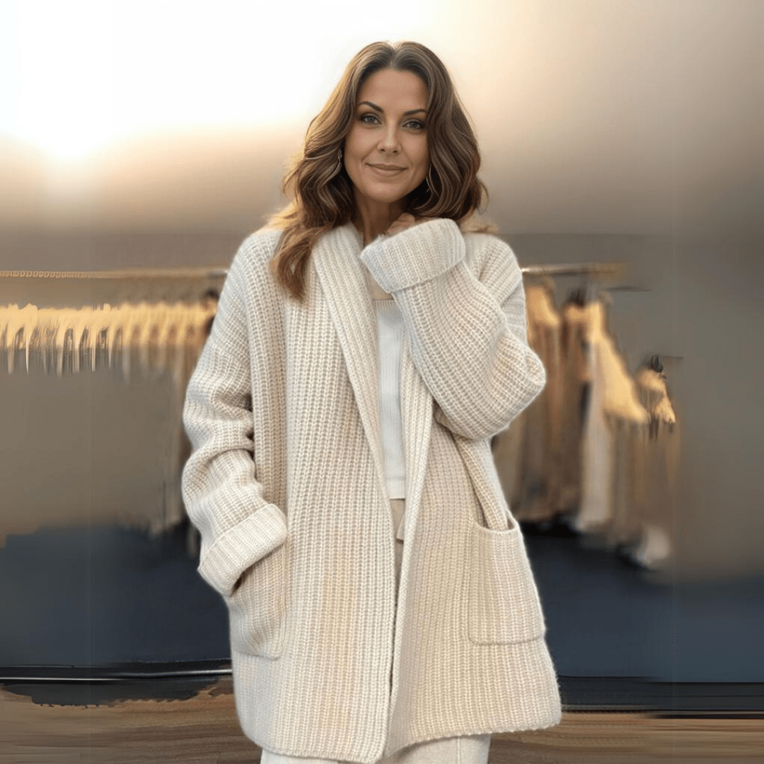 Cardigan Femme Long Manches Élégant et Doux