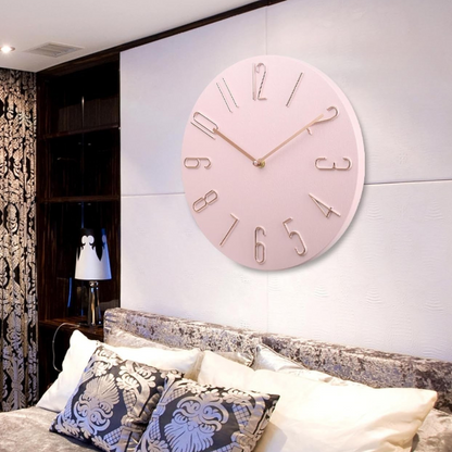 Horloge Murale Rouge Design avec Chiffres en Relief - PanierRoyale