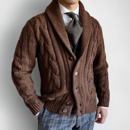 Cardigan Homme Col Montant Oversize
