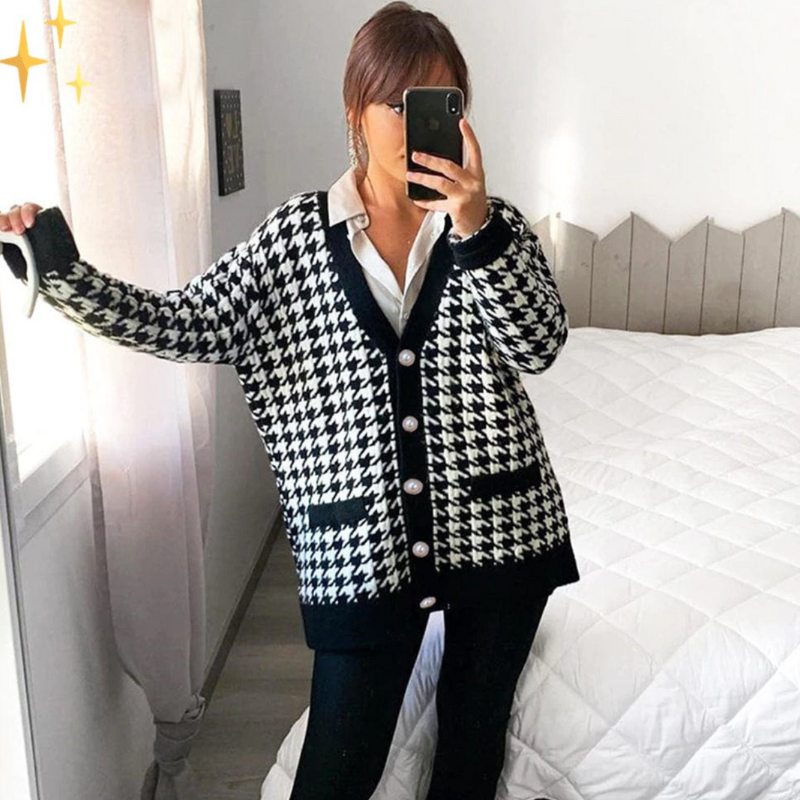 Cardigan Femme Long Manches Noir Chic et Élégant