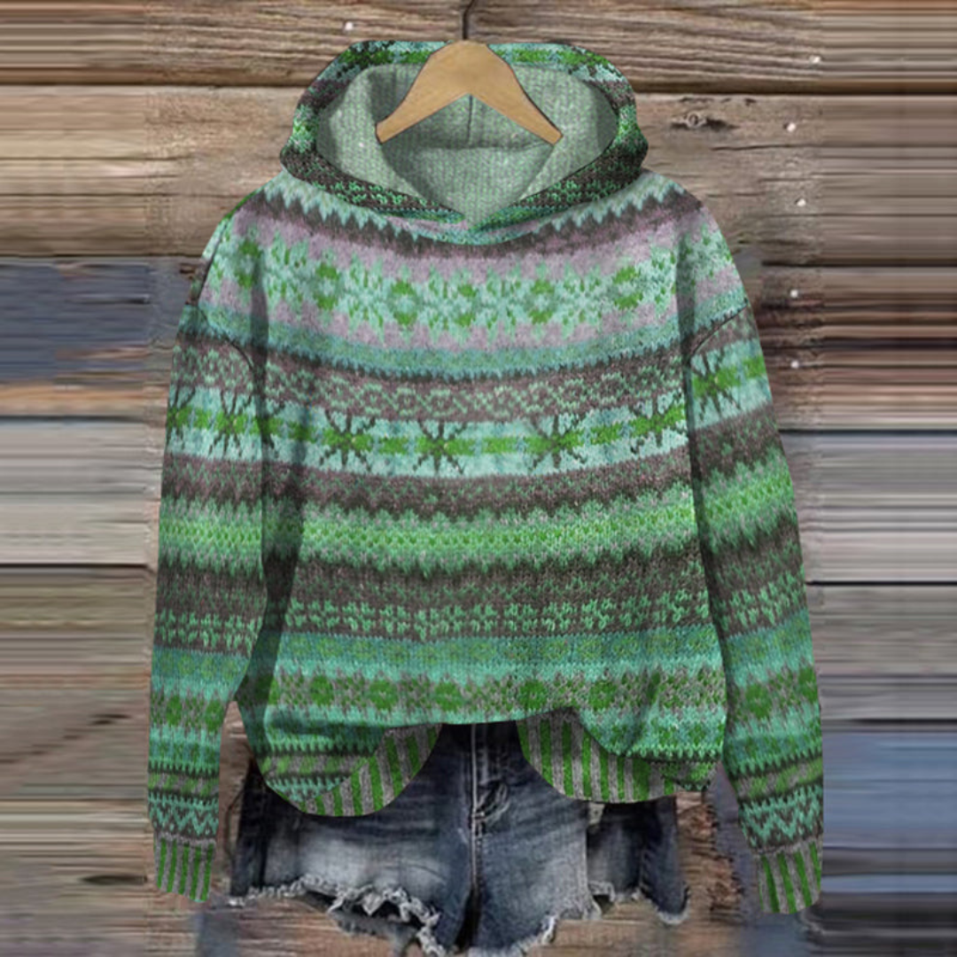 Pull à Capuche Géométrique Mode Hiver
