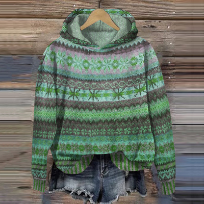 Pull à Capuche Géométrique Mode Hiver