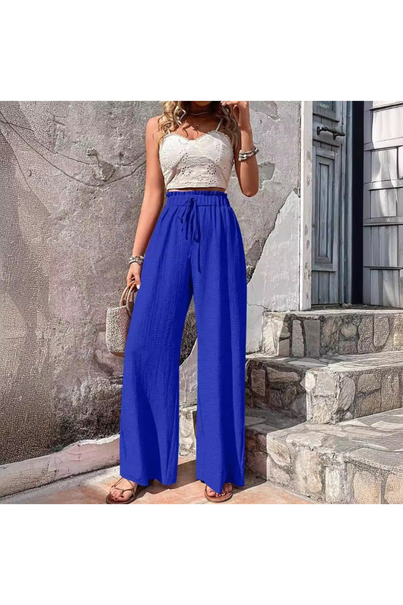 Pantalon Femme Élégant Jambes Larges