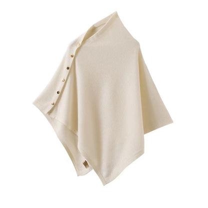 Poncho Élégant Femme - Écharpe Foulard en Soie avec Fermeture Boutons
