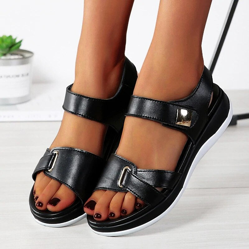 Sandales Femmes Élégantes - Sandales Confort à Boucle Réglable & Semelle Amortie