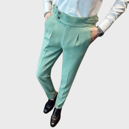 Pantalon Homme Carreaux Élastiqué Haut de Gamme