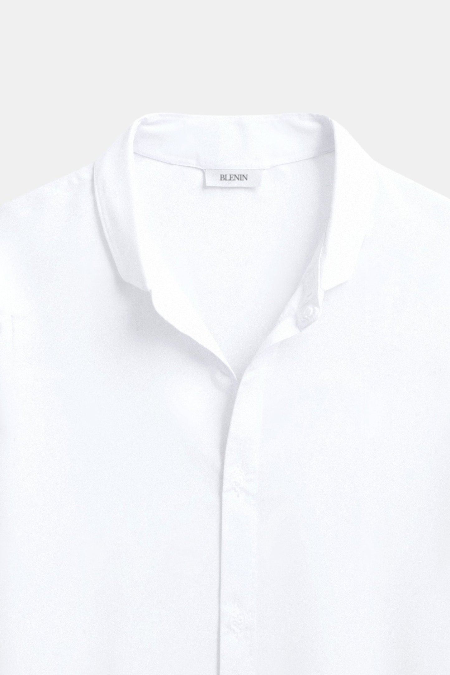 Chemise à Col Montant Blanc Classique