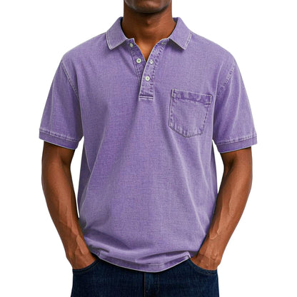 Chemise Homme Lin Coton avec Manches Courtes et Poche