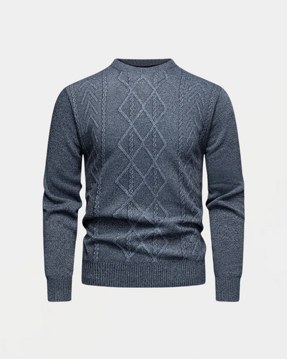 Pull Homme Laine Mélangée à Motif Jacquard