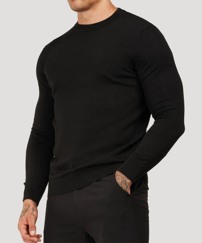 Pull Fin Maille Col Roulé Élégant Slim Fit