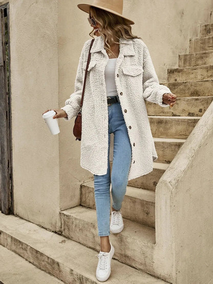 Veste Teddy Douce et Confortable avec Poches - BerlinGlamour