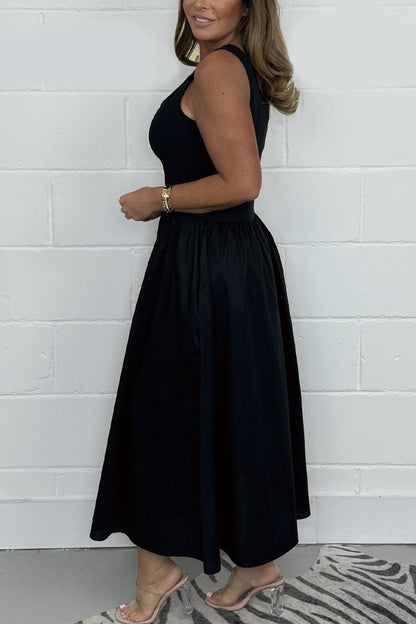 Robe Midi Femme Sans Manches Ligne A Confortable