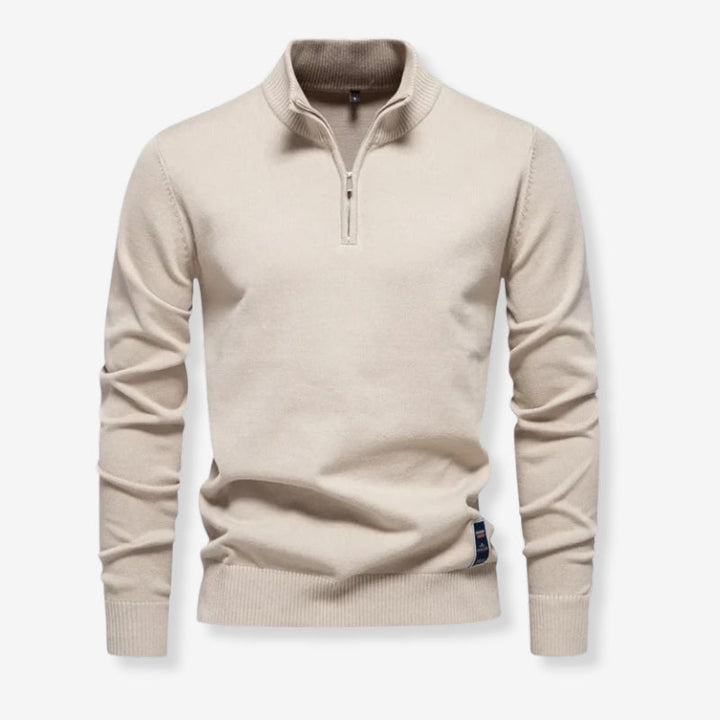 Pull Col Zippé Manches Longues Chic - vue 3