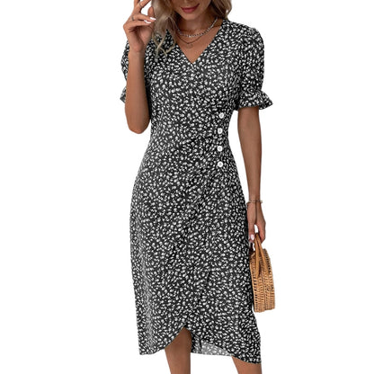 Robe Été Floral Manches Courtes Legère