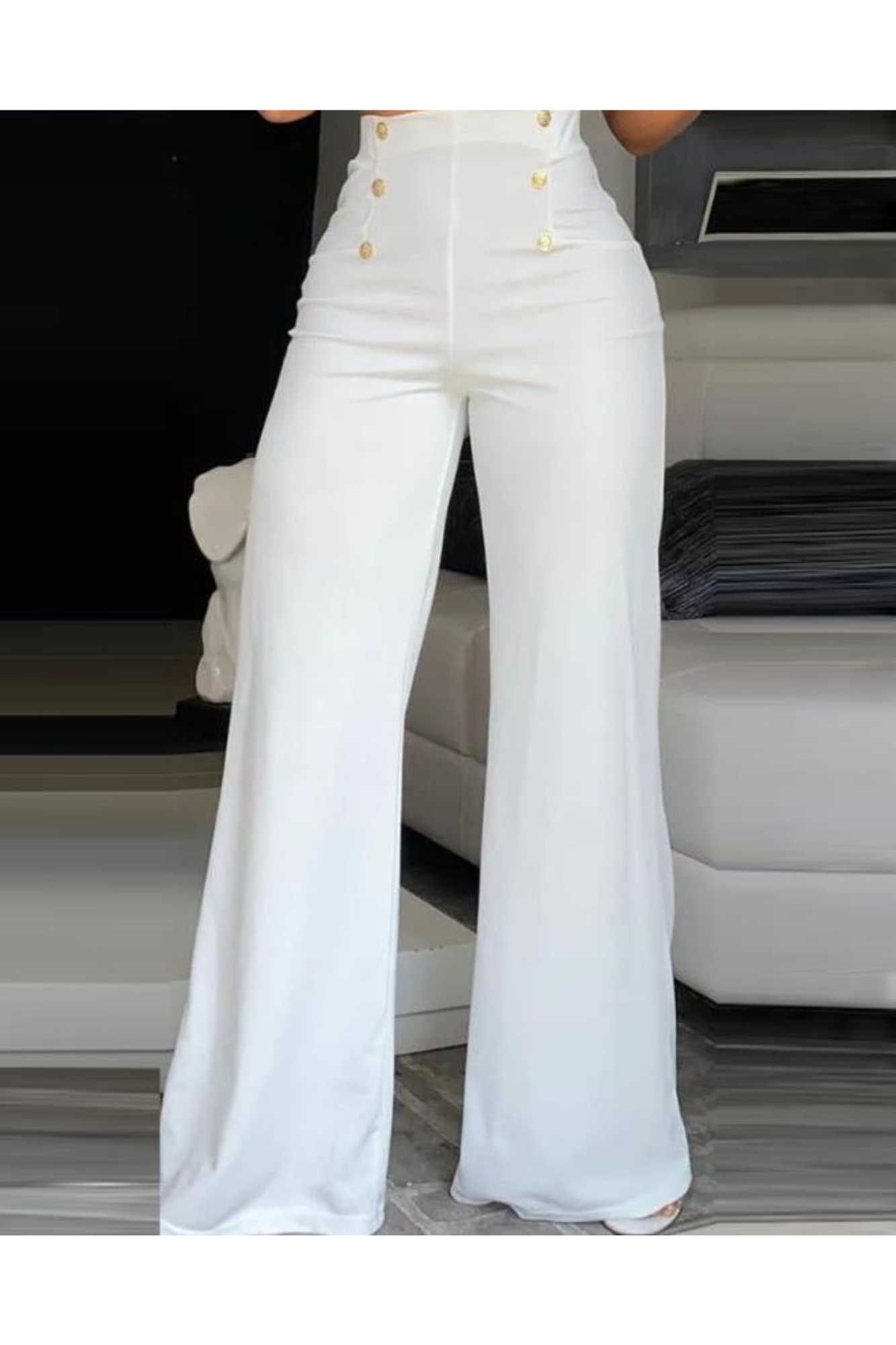 Pantalon Femme Élégant Jambes Larges et Confortable