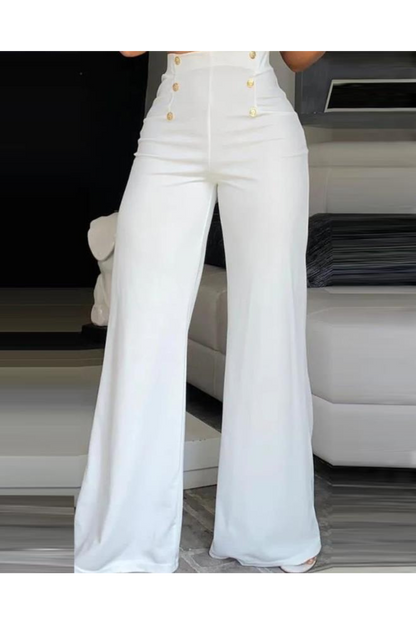 Pantalon Femme Élégant Jambes Larges et Confortable