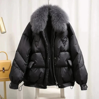 Veste Noire Chic et Élégante Doublure Fourrée - vue 2