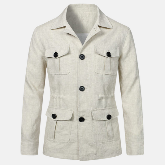 Veste Taille Slim avec Poches Zippées et Fermeture Éclair