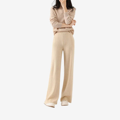 Pantalon Femme Confort Large avec Poches Côte