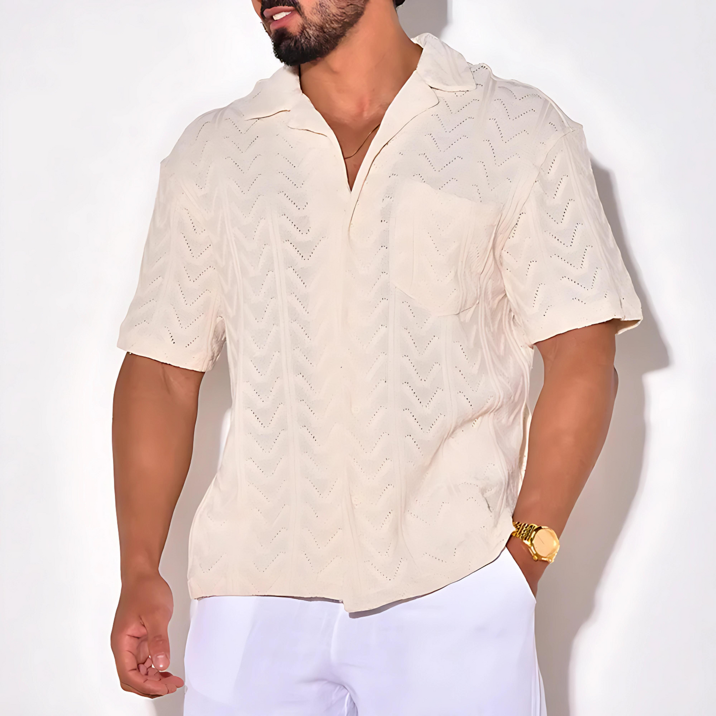 Chemise Homme Manche Courte Col Revers Élégante et Pratique
