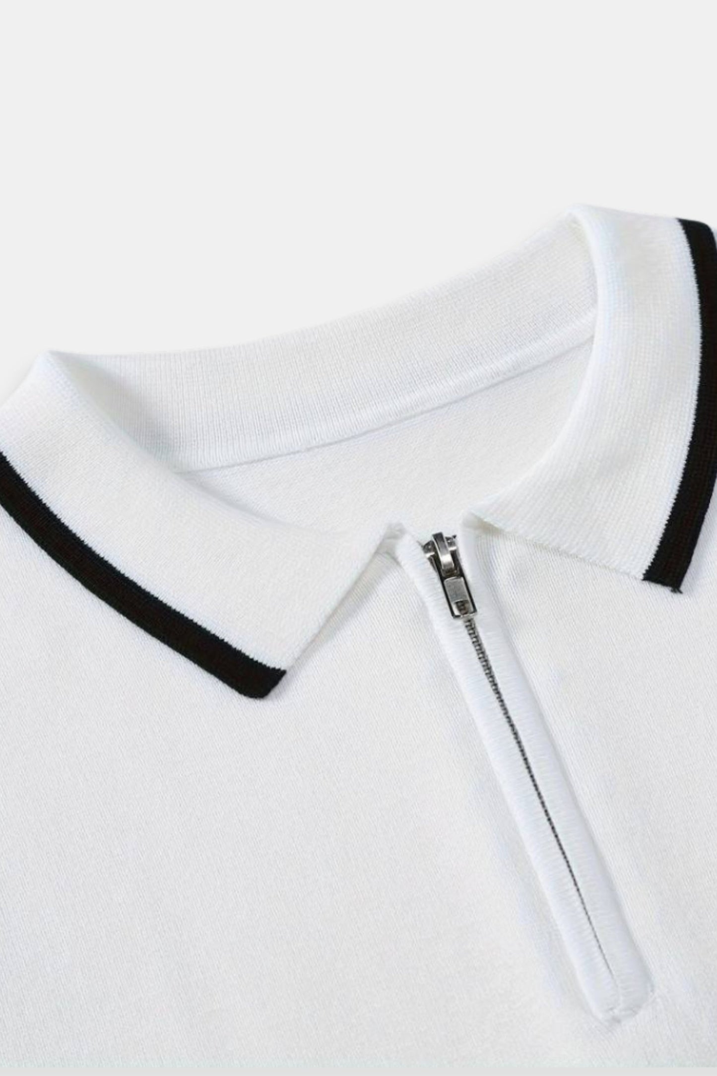 Chemise Polo Classique à Fermeture Éclair Contraste