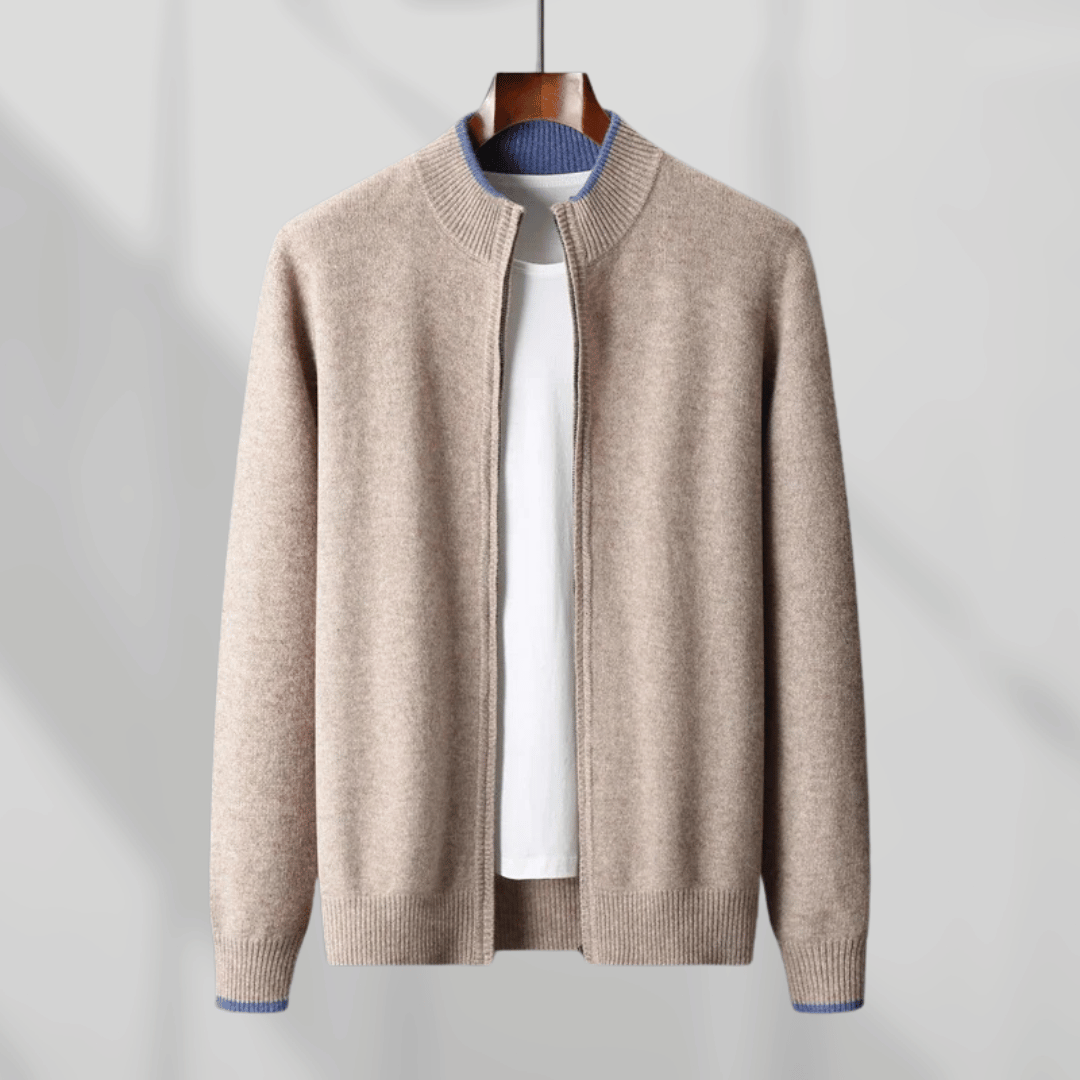 Veste Cachemire Homme Zippée Manches Longues - PanierRoyale