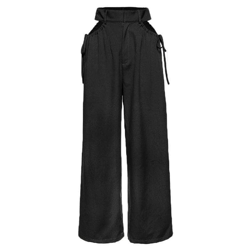 Pantalon Taille Haute Élégant avec Ceinture et Poches Latérales
