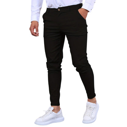 Pantalon Slim Fit Homme avec Poches Zippées