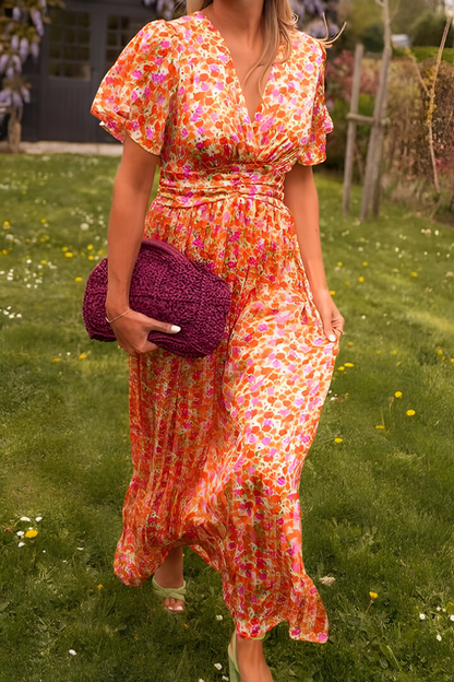 Robe Été Femme imprimé Fleur avec coupe fluide
