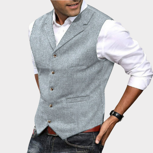 Gilet Homme Gris Anthracite Décontracté - PanierRoyale