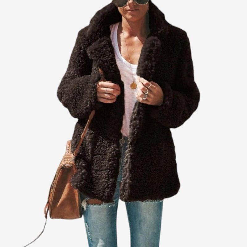 Veste Hiver Chic avec Capuche et Fermeture Éclair Longue