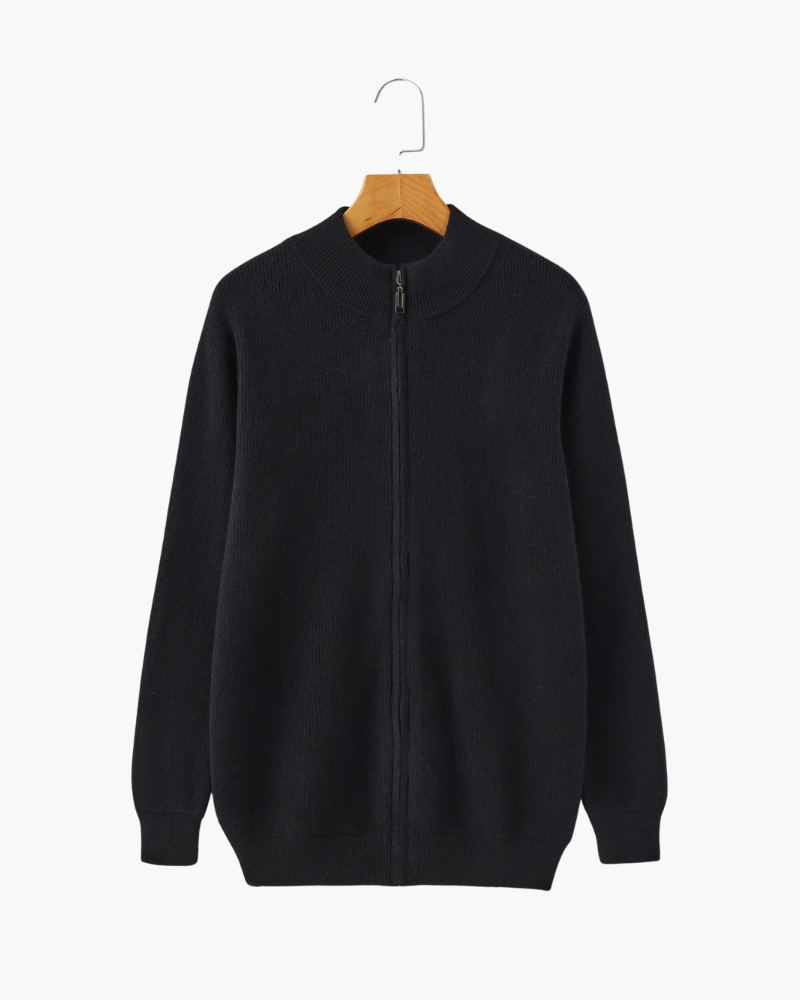 Pull en cachemire pour homme avec fermeture éclair