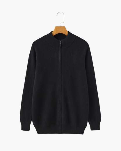 Pull en cachemire pour homme avec fermeture éclair