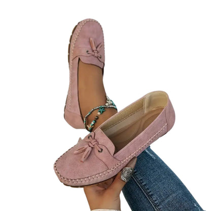 Chaussures Plates Femmes Élégantes en Cuir Noir