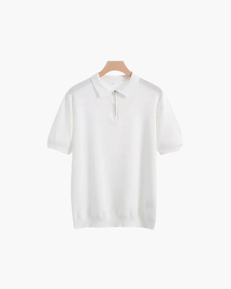 Chemise Polo Homme Manches Courtes ZIP Décontracté