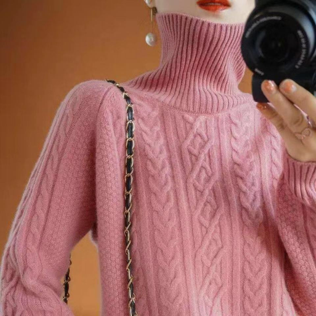 Pull Femme Chaud et Confortable en Laine Mélange