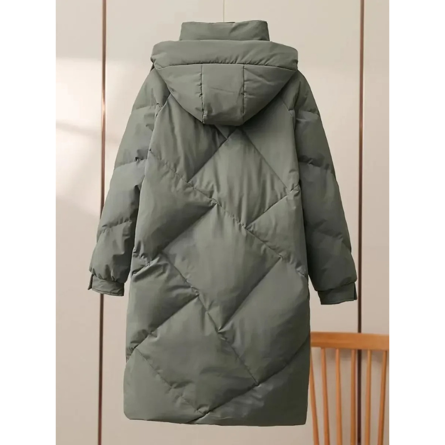 Veste Puffer Grise Légère pour Femme avec Col Reversible