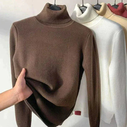 Pull Femme Hiver Chaud et Doux avec Fausse Fourrure Intérieure