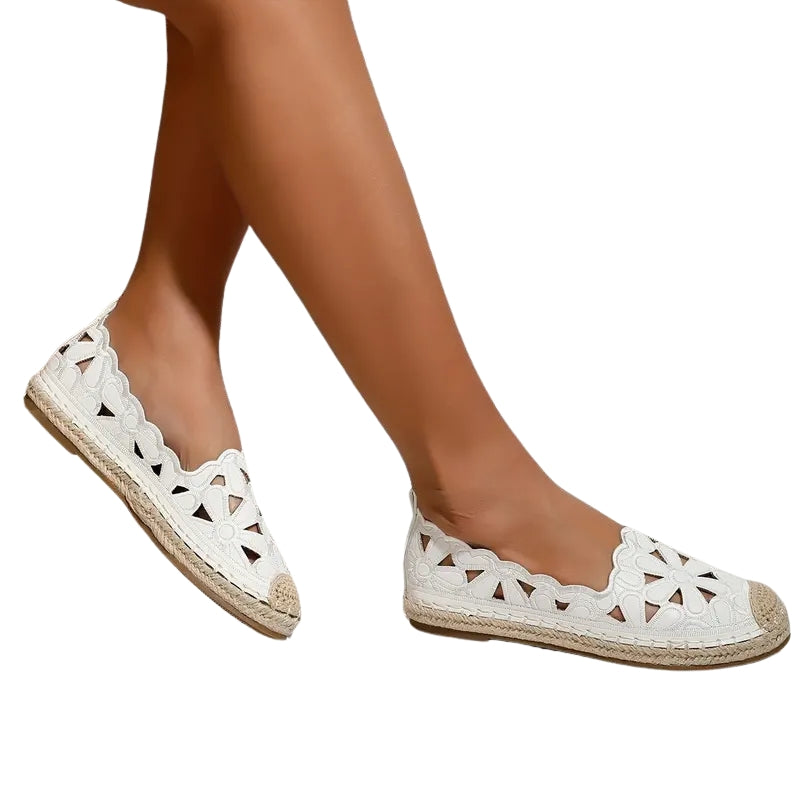 Espadrilles Femmes Mode avec Fleurs Brodées
