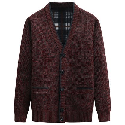 Cardigan Boutonné Décontracté À Col En V Pour Homme | Manches Longues