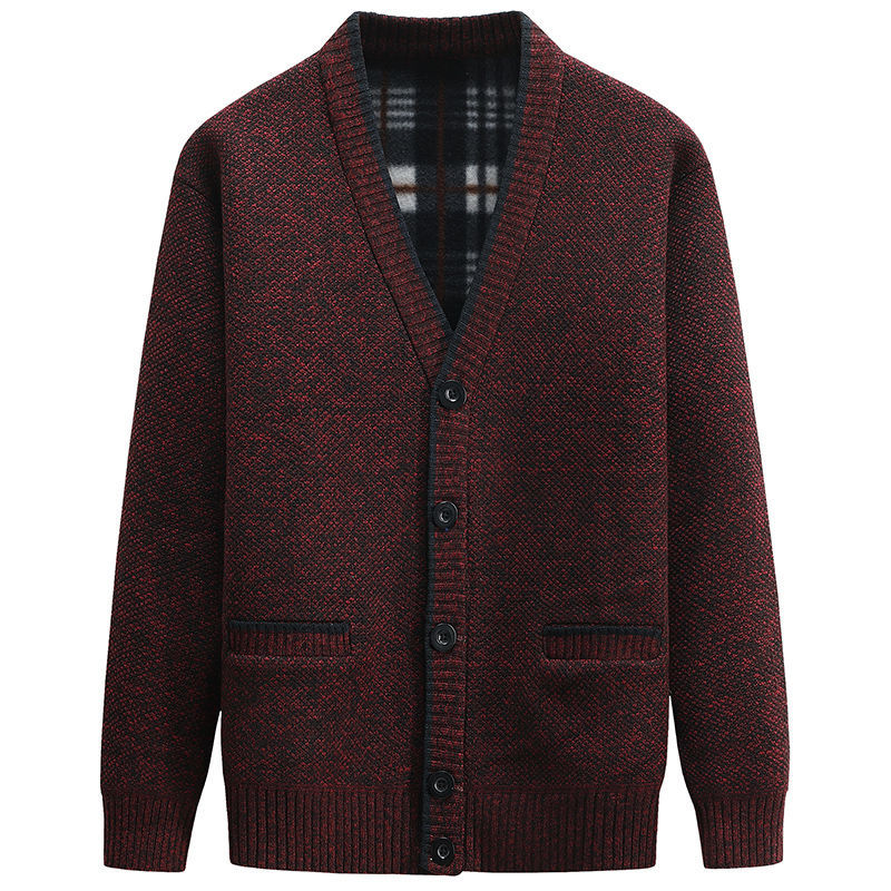 Cardigan Homme Manches Longues Col En V Décontracté