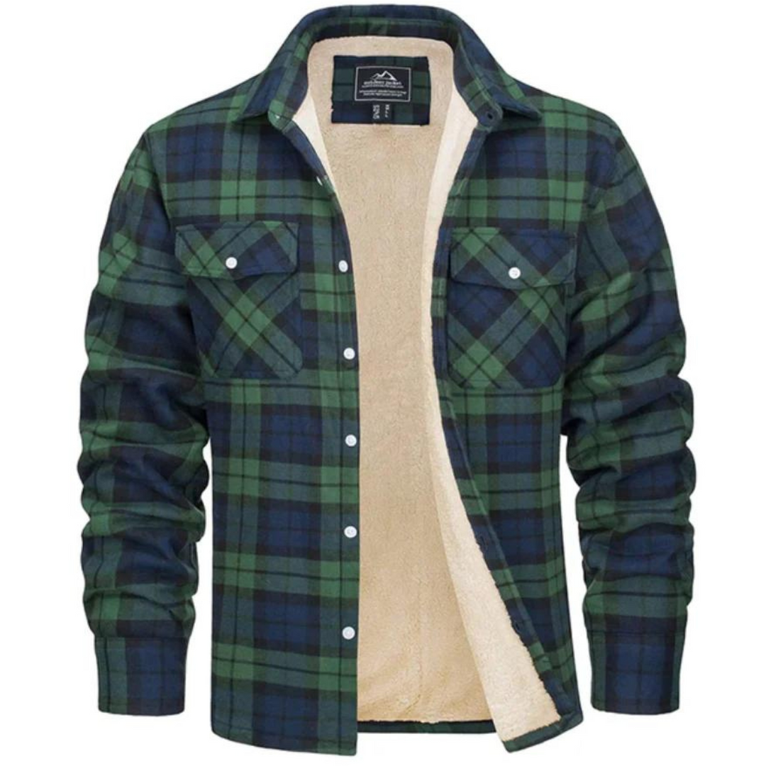 Veste en Flanelle Homme Hiver Rouge et Noir à Carreaux