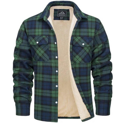 Veste en Flanelle Homme Hiver Rouge et Noir à Carreaux