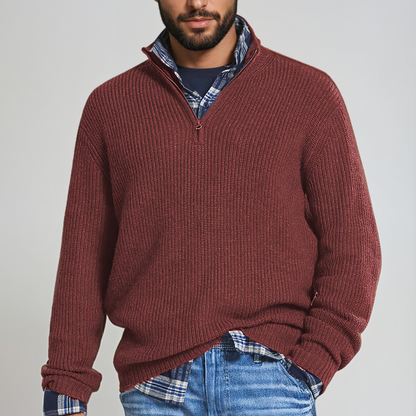 Pull Homme Hiver Doux et Chaud au Coton avec Fermeture Éclair - PanierRoyale