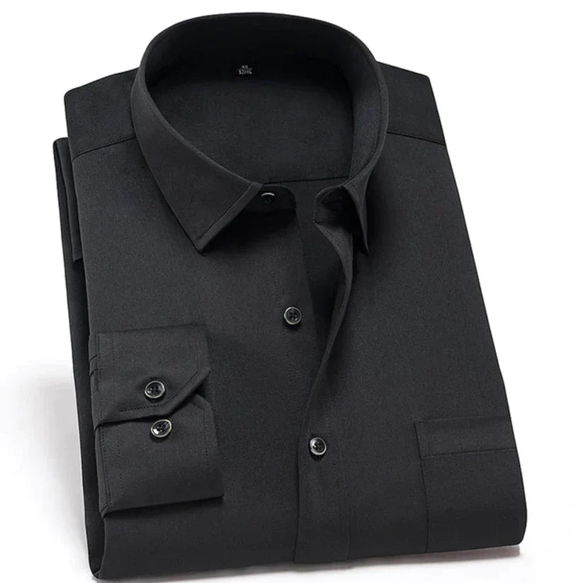 Chemise Homme Classique à Manches Longues Col Italien