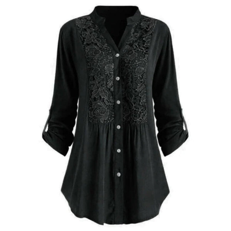 Chemisier Femme Manches Bouffantes Col Rond Élégant