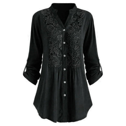 Chemisier Femme Manches Bouffantes Col Rond Élégant