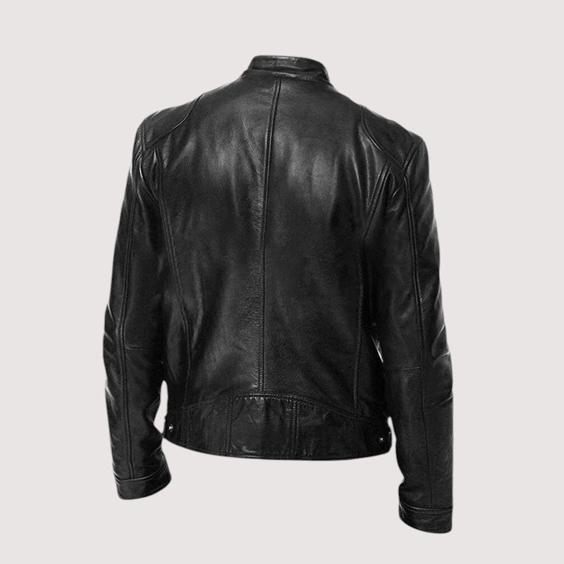 Veste Homme Cuir Véritable Coupe Classique Confort Toutes Saisons